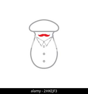 cartoon mushroom with mustache logo design vector graphic symbol icon illustration creative idea Stock Vector