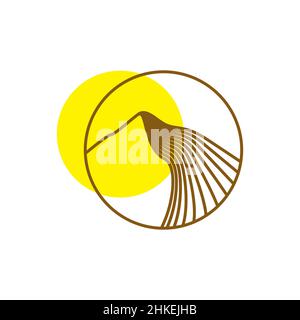 line mountain desert hipster logo design vector graphic symbol icon illustration creative idea Stock Vector