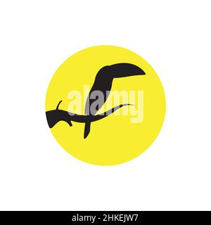 silhouette bird toucan with sunset logo design vector graphic symbol icon illustration creative idea Stock Vector