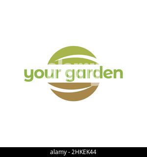 yin yang circle leaf garden green logo design, vector graphic symbol icon illustration creative idea Stock Vector