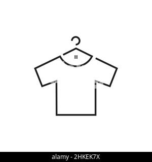 cloth with hanger and home logo design, vector graphic symbol icon illustration creative idea Stock Vector