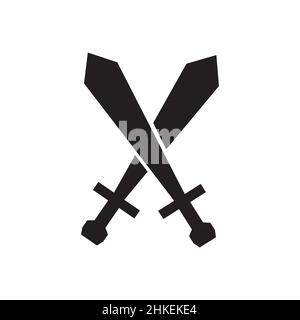 simple shape cross swords logo design, vector graphic symbol icon illustration creative idea Stock Vector