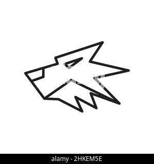 line polygon head wolf logo design, vector graphic symbol icon illustration creative idea Stock Vector