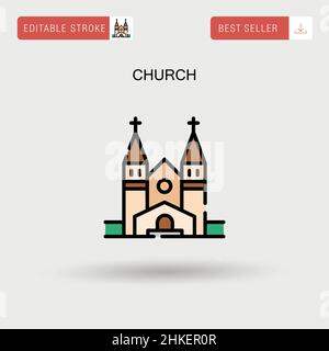 Church Simple vector icon. Stock Vector