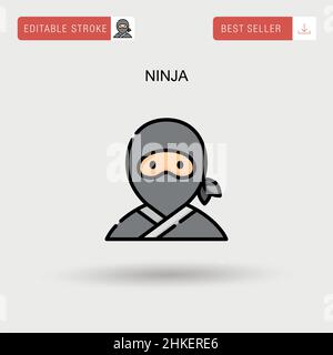 Ninja Simple vector icon. Stock Vector