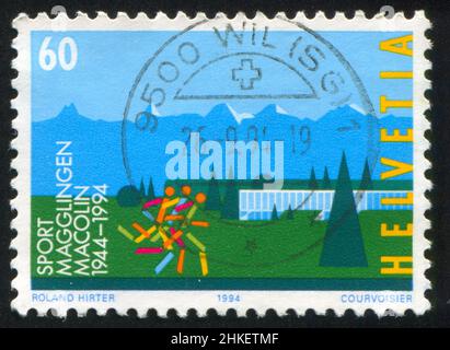 SWITZERLAND - CIRCA 1994: stamp printed by Switzerland, shows Running Sportsman, circa 1994