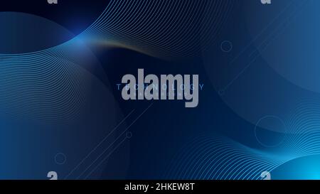 Abstract technology background with wave shapes Stock Vector