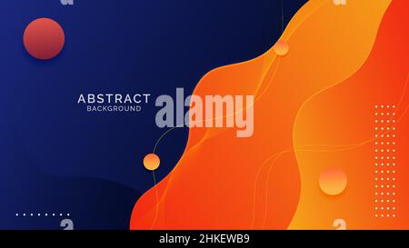 Stylish yellow and blue fluid gradient background Stock Vector