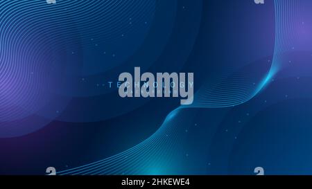 Abstract technology background with wave shapes Stock Vector