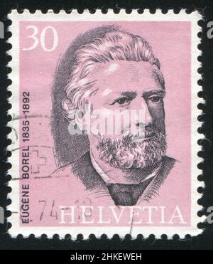 SWITZERLAND - CIRCA 1974: stamp printed by Switzerland, shows Eugene Borel, circa 1974 Stock Photo