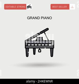 Grand piano Simple vector icon. Stock Vector