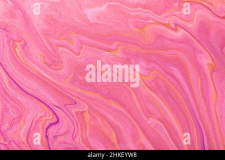 Abstract fluid art background dark pink and purple colors. Liquid marble. Acrylic painting with lilac gradient and splash. Watercolor backdrop with ro Stock Photo