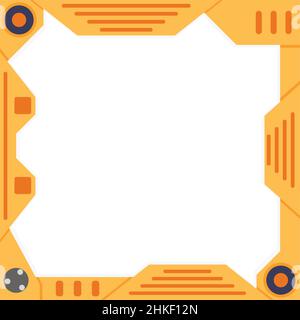 Frame of template to design, gate spaceship, steel industrial style framework. Vector futuristic spaceship gate, modern technology on shuttle, constru Stock Vector