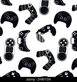 Seamless pattern endless with game console joysticks, electronic toys ...