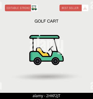 Golf cart Simple vector icon. Stock Vector