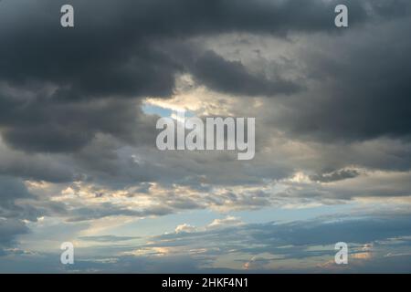 Panoramic photo of storm clouds on the sky Stock Photo