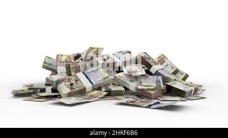 3D Stack of 200 Botswanan Pula notes Stock Photo