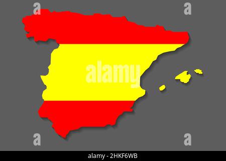 Spain map on gray background Stock Vector