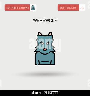 Werewolf Simple vector icon. Stock Vector