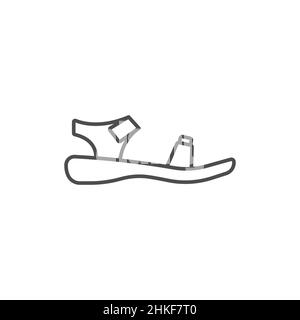 Sandals shoe vector icon. line flat sign for mobile concept and web design. Rubber slippers glyph icon. Symbol, logo illustration. Vector graphics Stock Vector