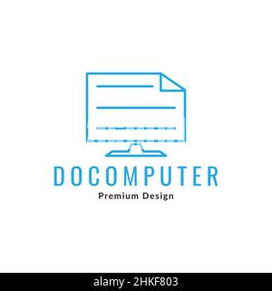 paper document desktop logo design, vector graphic symbol icon illustration creative idea Stock Vector