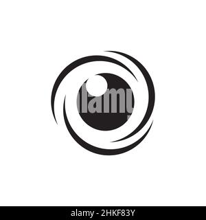 geometric shape eye black logo design, vector graphic symbol icon illustration creative idea Stock Vector