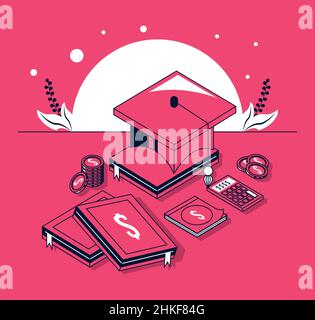 money with scholarship icons Stock Vector