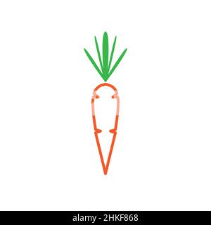 line colorful vegetables carrot logo design, vector graphic symbol icon illustration creative idea Stock Vector