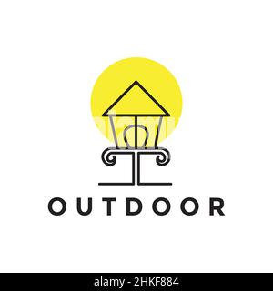 line decorative outdoor lightning modern logo design, vector graphic symbol icon illustration creative idea Stock Vector