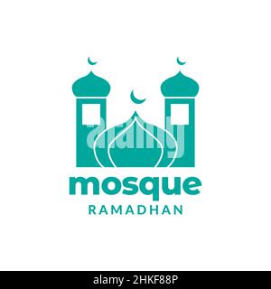 flat colored mosque simple ramadan logo design, vector graphic symbol icon illustration creative idea Stock Vector