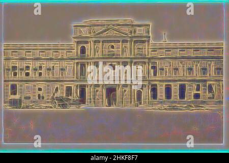 Inspired by View of the Palais des Tuileries in Paris after the fire caused by the Commune of Paris, Paris, 28-May-1871 - in or before 1872, albumen print, height 108 mm × width 165 mm, Reimagined by Artotop. Classic art reinvented with a modern twist. Design of warm cheerful glowing of brightness and light ray radiance. Photography inspired by surrealism and futurism, embracing dynamic energy of modern technology, movement, speed and revolutionize culture Stock Photo