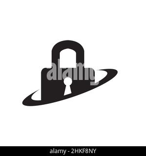 silhouette isolated padlock key logo design, vector graphic symbol icon illustration creative idea Stock Vector