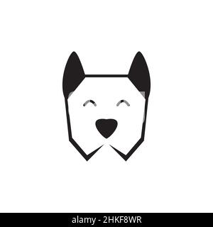 face minimalist little dog cute logo design, vector graphic symbol icon illustration creative idea Stock Vector