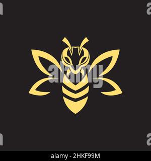modern shape honey bee logo design, vector graphic symbol icon illustration creative idea Stock Vector