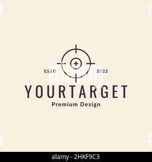 circle line target focus logo design, vector graphic symbol icon illustration creative idea Stock Vector