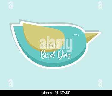 National Bird Day sticker. Vector illustration Stock Vector