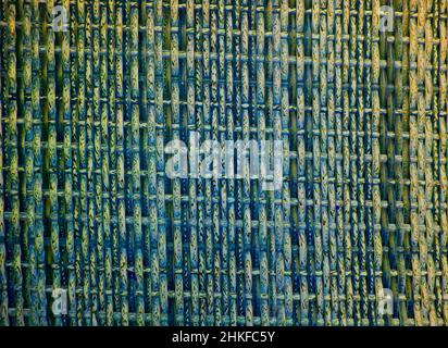 Close-up of green blue woven plastic meant as background Stock Photo