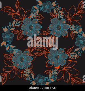 Floral ornament seamless background. Stock Photo
