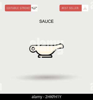 Sauce Simple vector icon. Stock Vector