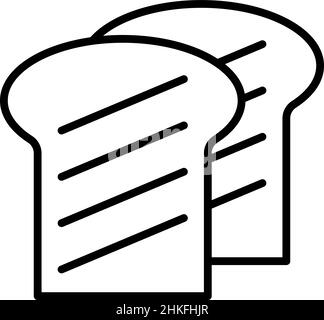 Toast Bread Outline Icon Food Vector Stock Vector