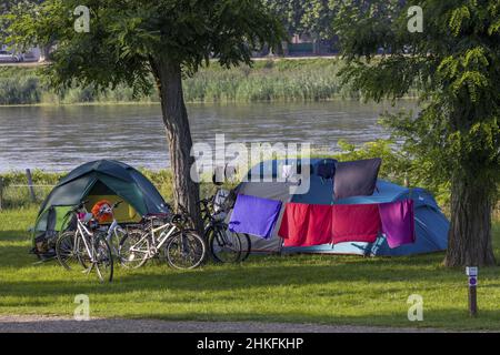 France, Loiret, Gien, the campsite on the Loire by bike route Stock Photo -  Alamy
