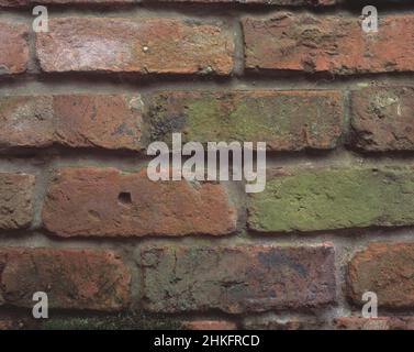Architecture. Wall. Brickwork. Reclaimed bricks. Stock Photo