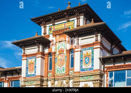 Spain, Navarre, Villava (Atarrabia), municipality on the Camino Francés, Spanish route of the pilgrimage to Santiago de Compostela, listed as a UNESCO World Heritage Site, building of the Navarre Institute of Agri-Food Technology and Infrastructures (INTIA) Stock Photo