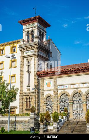 Spain, Navarre, Villava (Atarrabia), municipality on the Camino Francés, Spanish route of the pilgrimage to Santiago de Compostela, listed as a UNESCO World Heritage Site, Nuestra Señora del Rosario (Our Lady of the Rosary) church Stock Photo