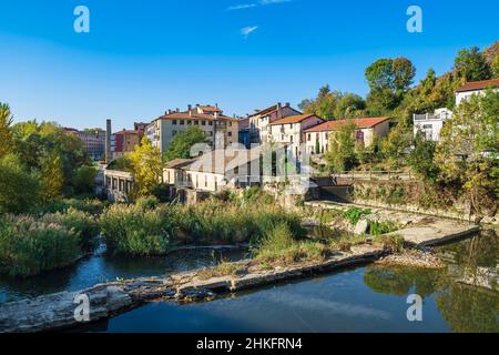 Spain, Navarre, Villava (Atarrabia), municipality on the Camino Francés, Spanish route of the pilgrimage to Santiago de Compostela, listed as a UNESCO World Heritage Site, the banks of rio Ultzama Stock Photo