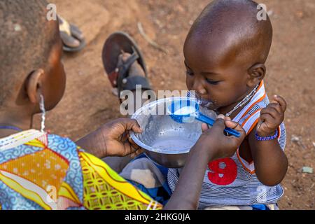 Benin, Natitingou province, peul tribal village of Moukokotamou Stock Photo