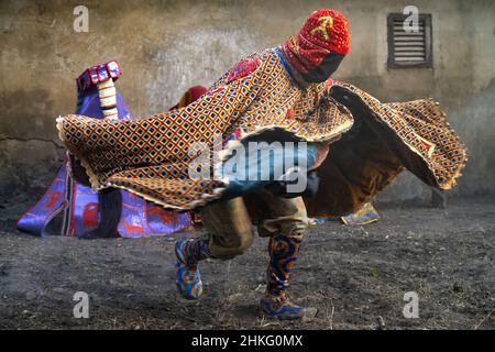 Benin, Dassa, voodoo dance Egoun Gun, dance of the revenants Stock Photo