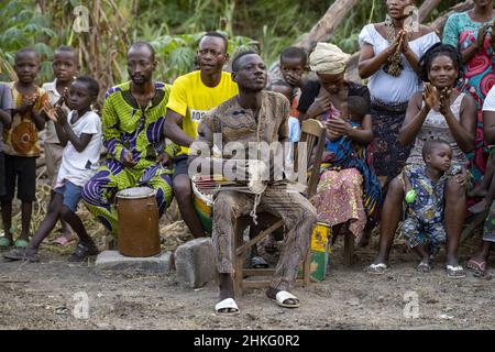 Benin, Dassa, voodoo dance Egoun Gun, dance of the revenants Stock Photo
