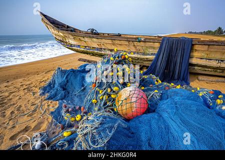 Benin, Grand Popo, fishermen Stock Photo