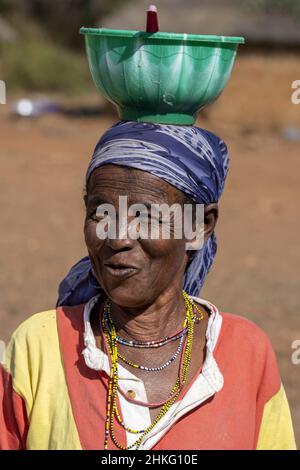 Benin, Natitingou province, peul tribal village of Moukokotamou Stock Photo